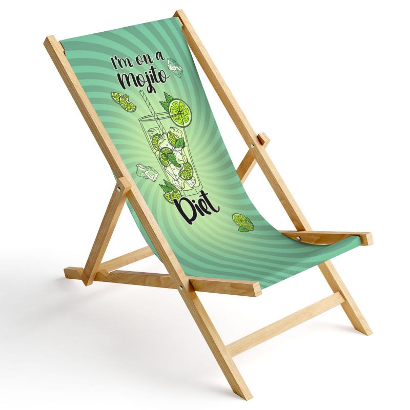 Leżak ogrodowy Ferocity drewniany składany Mojito Diet 1 szt.