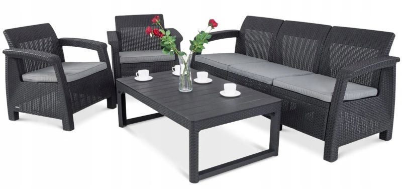 Zestaw Mebli ogrodowy Trasowych CORFU MAX 3 Graphite 1 szt