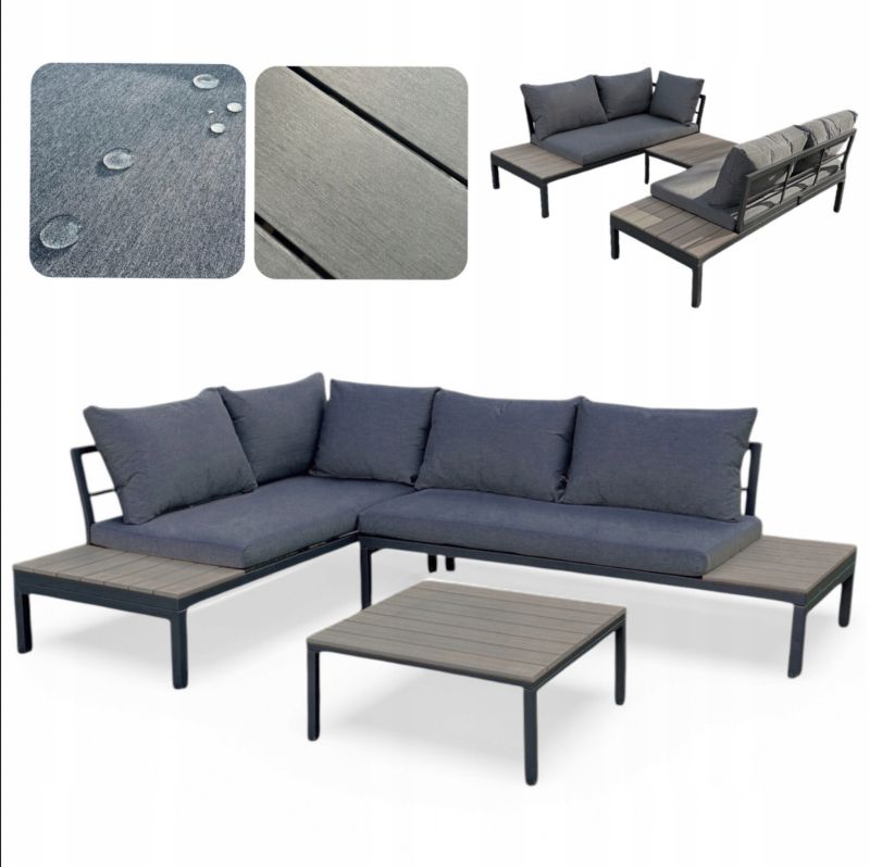 Zestaw ogrodowy technorattan MTG Saragossa narożnik ze stołem, 5-osobowy 1 kpl.