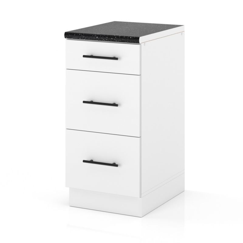 Szafka Kuchenna Hurtownia-Mebli Stojąca Z Szufladami D40S3 MET sPremium 40cm Biały Mat Biały Mat 40x52x85 cm 1szt.