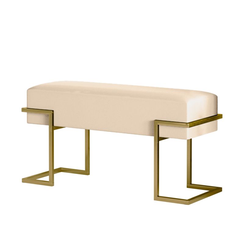 Ławka tapicerowana Bettso Cely 100 cm do przedpokoju na złotym stelażu jasnobeżowy 1szt.