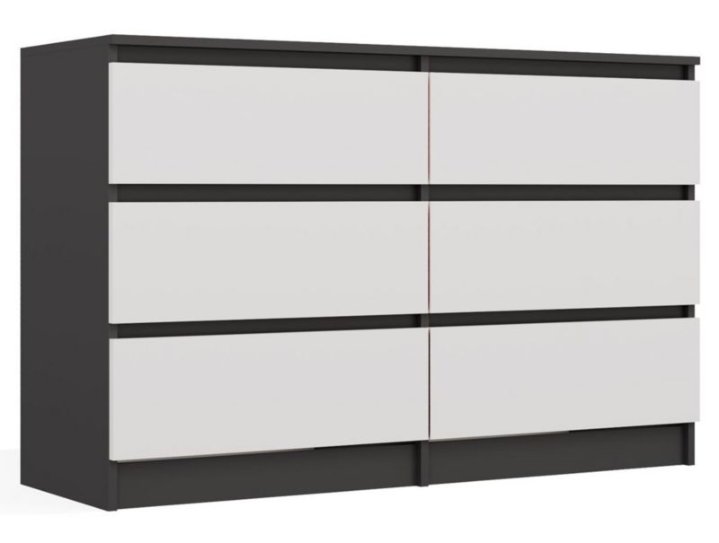 Komoda Malwa M6 120 Antracyt Biały 30x120x75 cm 1szt