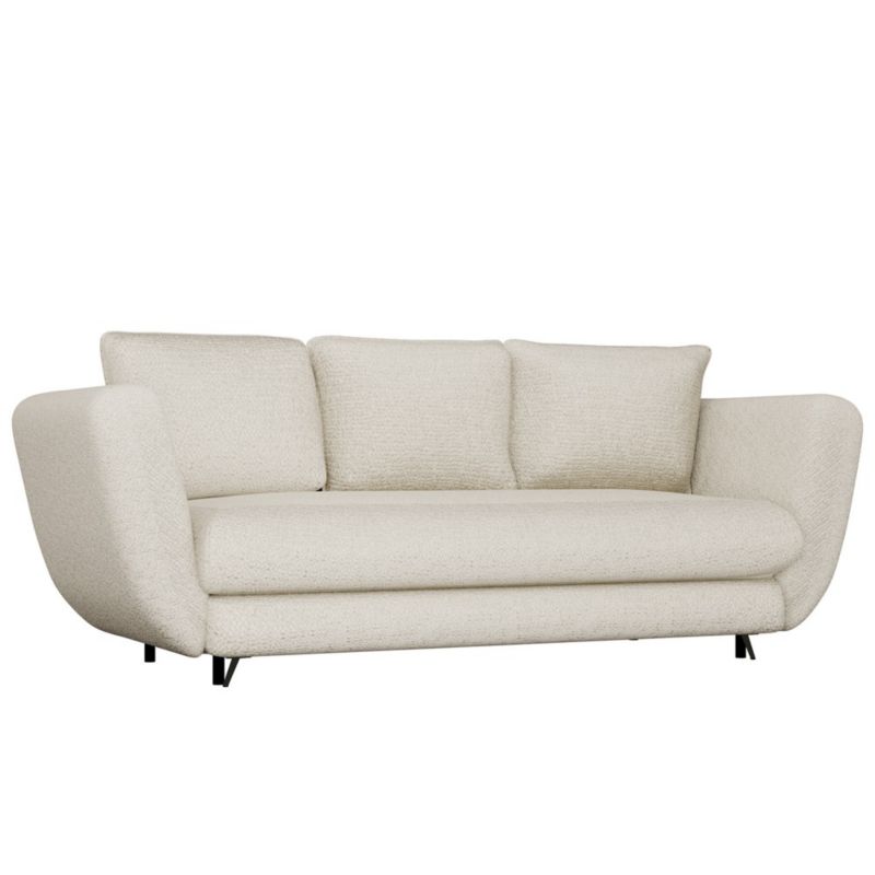 Sofa Topeshop Saris Beżowa Funkcja Spania Czarne Nóżki 248x104x99 cm 1 szt.