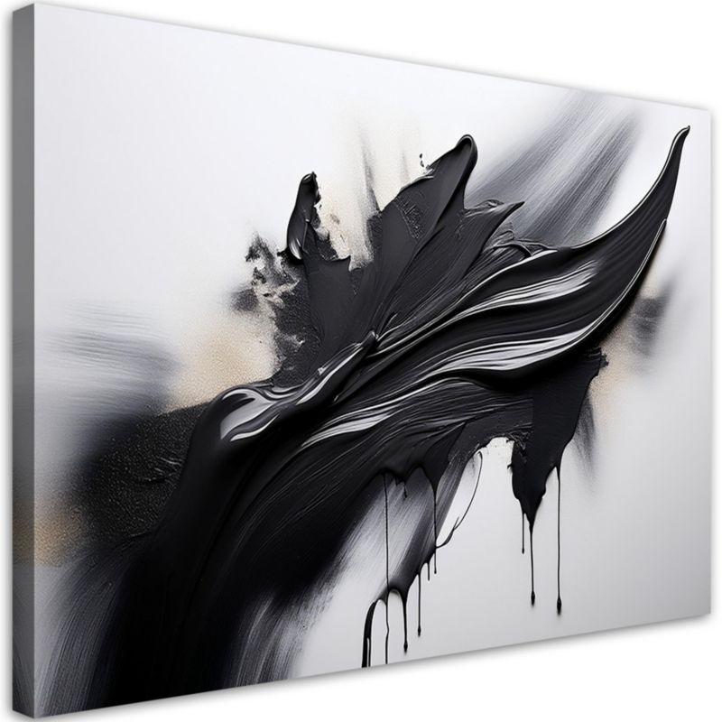 Obraz na płótnie Feeby Abstrakcja Czarno Biała Efekt 3D 90x60cm 1szt