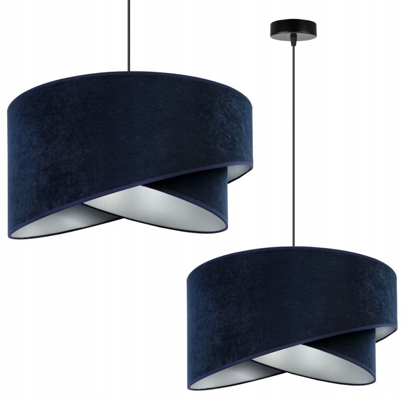 Lampa sufitowa wisząca Light Home LH Mediolan Welur 1x E27 60W granatowy/chrom 1szt.