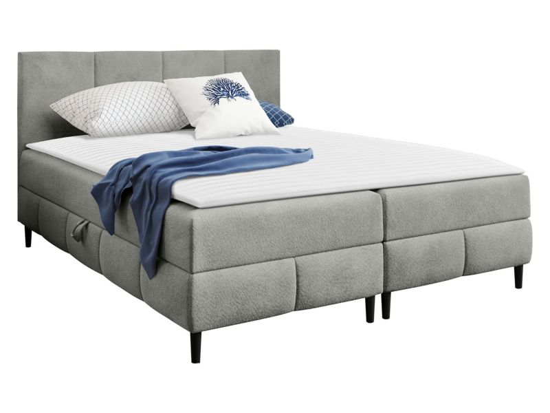 Łóżko kontynentalne MIRJAN 24 Box Best 2 200x200 jasnoszary 1 szt.