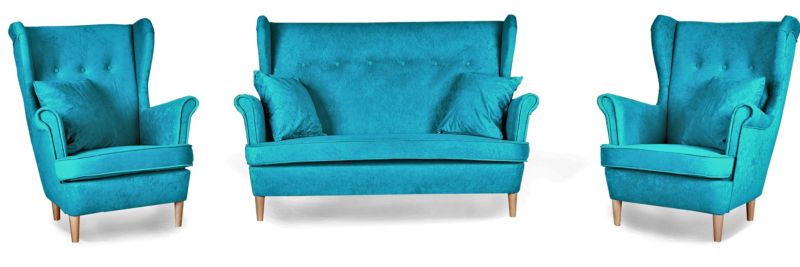 Zestaw wypoczynkowy uszak do salonu sofa fotele Family Meble ARI 1szt