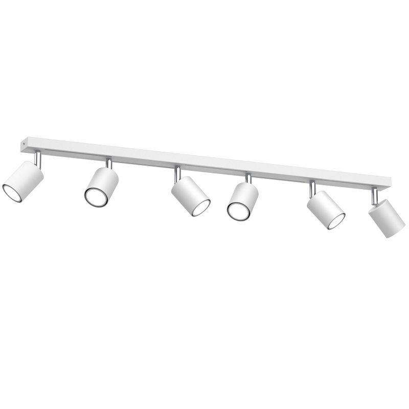Lampa sufitowa Luminex Striper biały mat-chromowana Listwa z lampami 6 x GU10 x 8W wym: 14,5 x 80 x 5,5 cm - 1 szt.