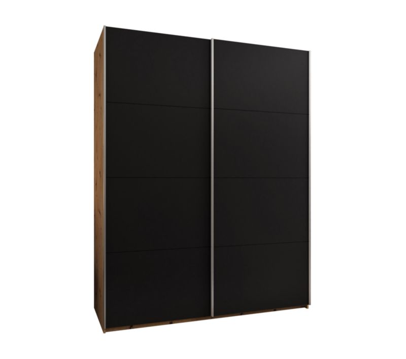 Szafa przesuwna Abiks LUX wysoka szer.200cm artisan/czarny/srebrny 1szt.