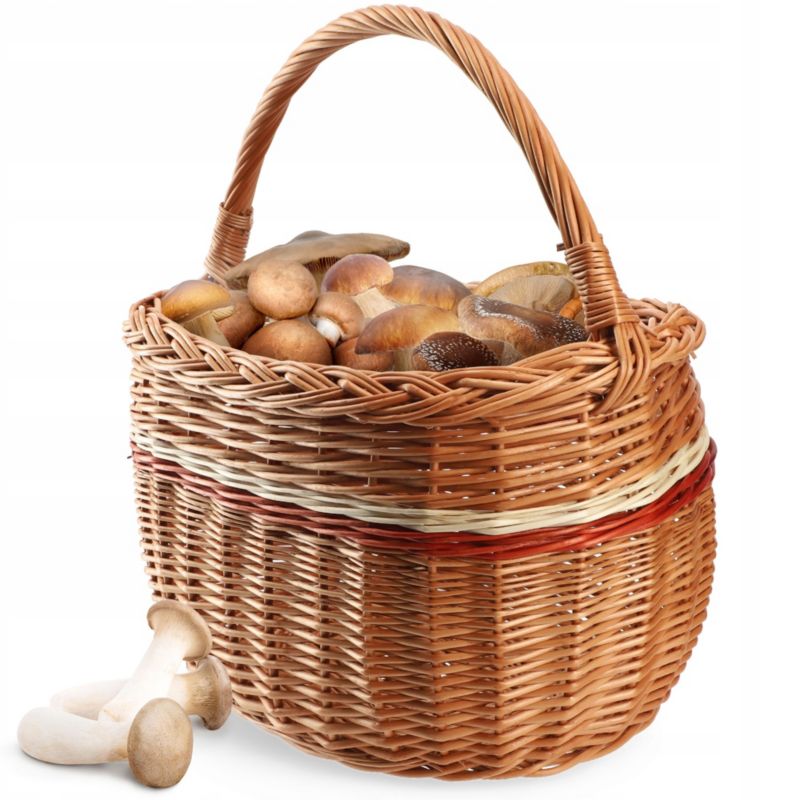 Kosz KADAX Wiklinowy Koszyk Na Grzyby Zakupy Piknik Owoce Z Wikliny Duży Eko Brązowy 1 szt.