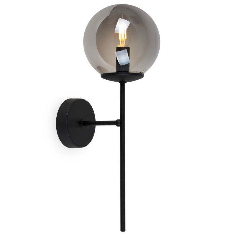 Lampa ścienna kinkiet Light Home LH Siena 1x E14 40W czarny klosz grafitowy 1szt.