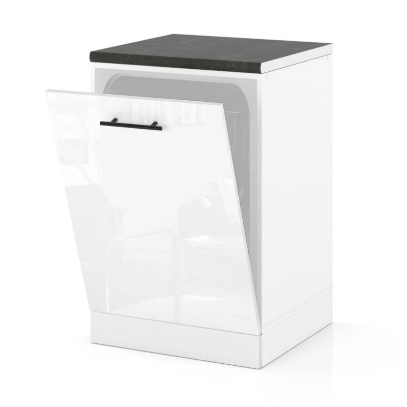 Szafka Kuchenna Hurtownia-Mebli Stojąca Do zmywarki ZM60 sPremium 60cm Biały Mat Biały Połysk 60x52x85 cm 1szt.