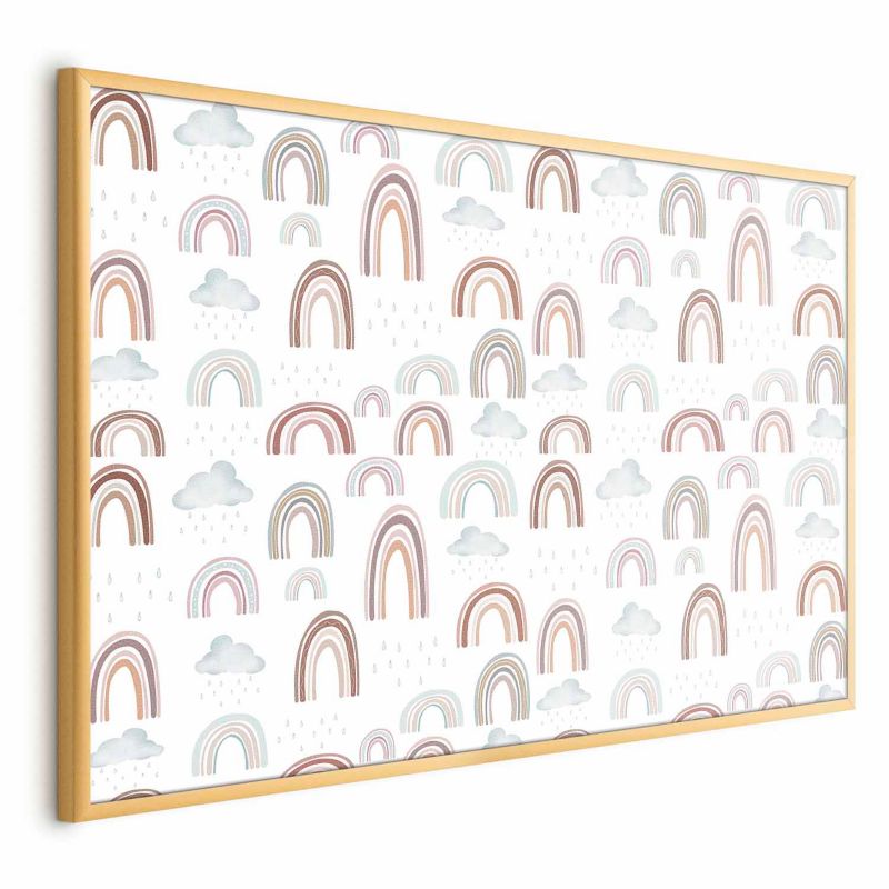 Plakat Artgeist Tęcza po deszczu 90x60 cm z ramą złotą 1 szt
