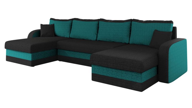 Narożnik z funkcją spania MIRJAN 24 Kris U Lux grafitowy/benzynowa zieleń 1 szt.