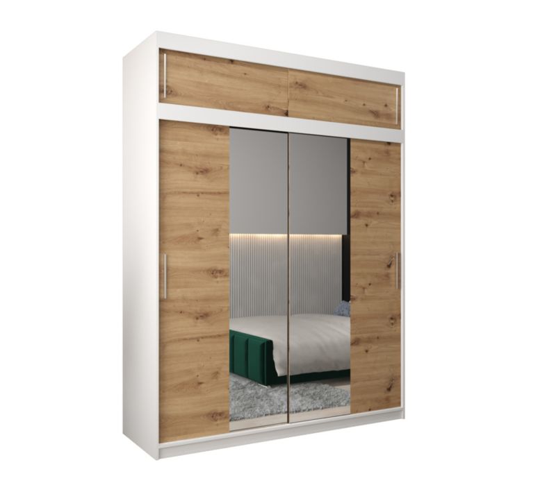 Szafa przesuwna Garderoba Abiks Tokyo 1 180 biały + artisan z nadstawką 1 szt.