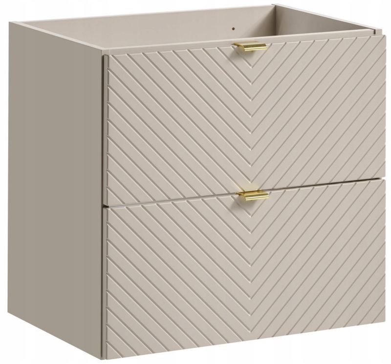 Szafka łazienkowa Furnidea 60 cm wisząca kaszmirowa frezowana z 2 szufladami VIVA 1 szt.