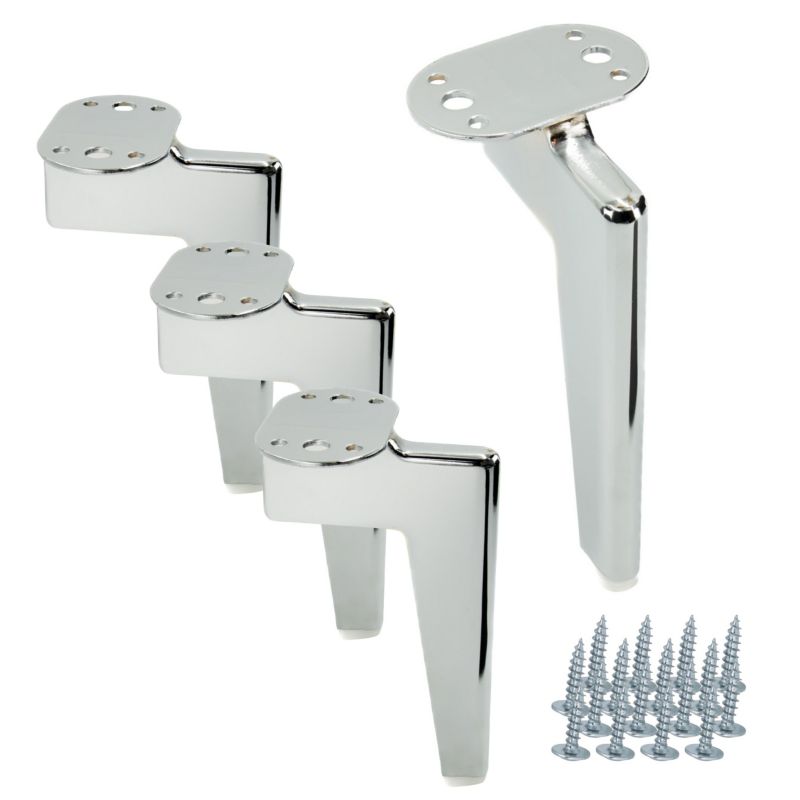 Zestaw noga meblowa B&B Loft srebrny chrom wysokość 15 cm 4 szt
