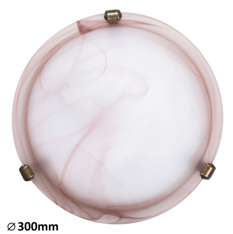 Plafon sufitowy lampa Rabalux Alabastro szkło tytoniowe alabastrowe szkło 1 x E27 x 60W IP20 wym: 30 x 30 cm - 1 szt.