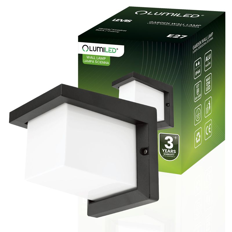 Lampa Ogrodowa Lumiled Kinkiet Elewacyjny E27 Kwadratowy 1 szt.