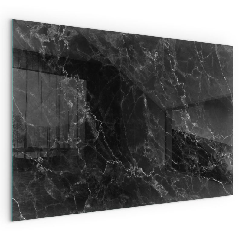 Szklana Podkładka Pod Kominek Prostokąt Wallfluent 60x40 cm Elegancka marmurowa faktura 1 szt.