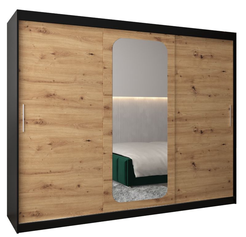 Szafa przesuwna Garderoba Abiks PROMO T2 250 czarny/artisan 1 szt.