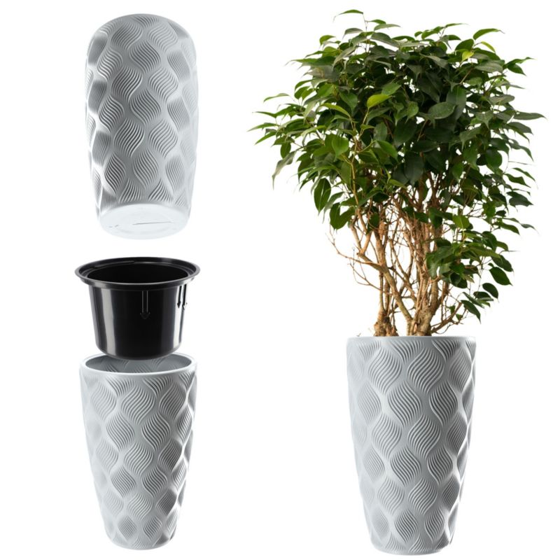 Doniczka KADAX Donica Na Kwiaty Z Wkładem 58cm Osłonka Kwietnik Plastikowa Wysoka 1 szt.