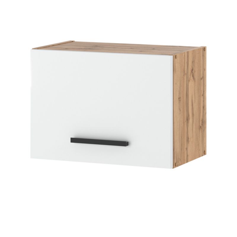 Szafka Kuchenna Hurtownia-Mebli Wisząca Okapowa Blanka górna okap50 50cm Dąb Wotan Biały Mat 50x30x36 cm 1szt.