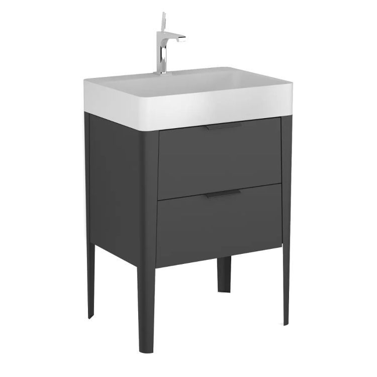 Szafka pod umywalkę wpuszczaną KROFAM VIBE 60 cm czarny mat stojąca 1 szt.