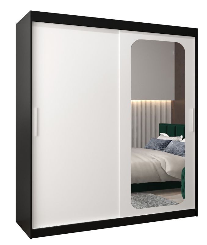 Szafa przesuwna Garderoba Abiks PROMO T2 180 czarny/biały 1 szt.