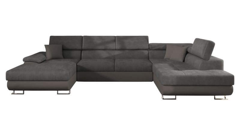 Narożnik z funkcją spania MIRJAN 24 Cotere Bis prawy ekoskóra mysi szary/stalowy szary/ekoskóra mysi szary 1 szt.