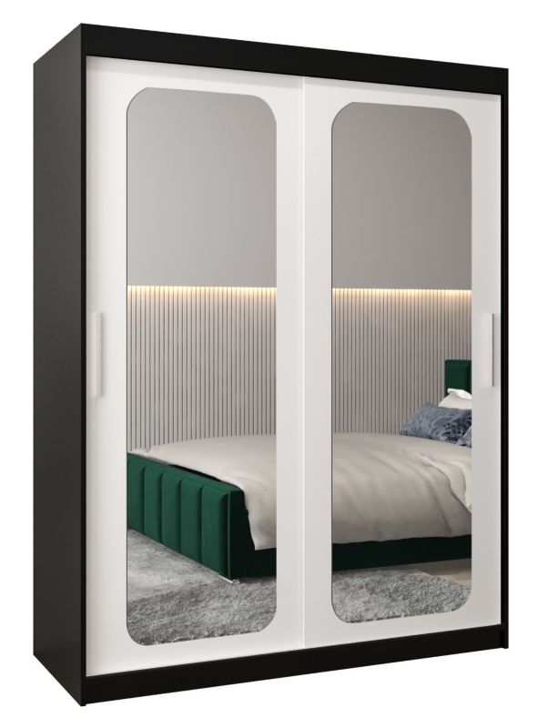 Szafa przesuwna Garderoba Abiks PROMO T3 150 czarny/biały 1 szt.