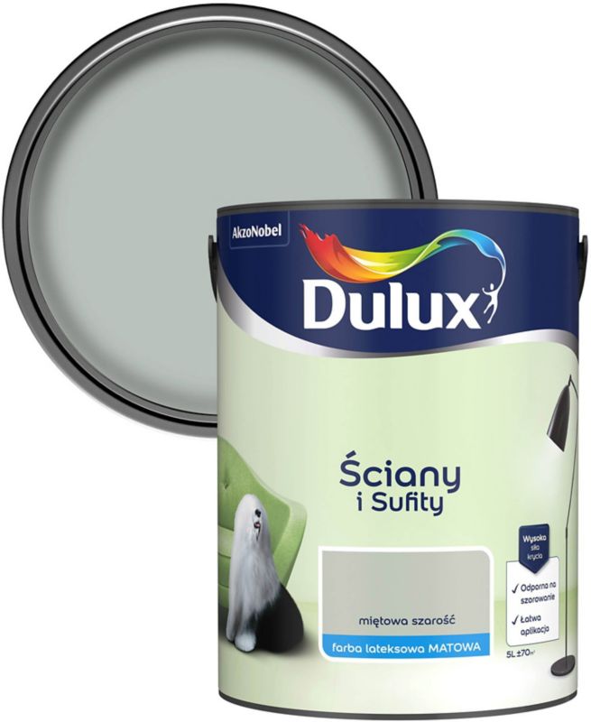 Farba Dulux Ściany i Sufity miętowa szarość 5 l