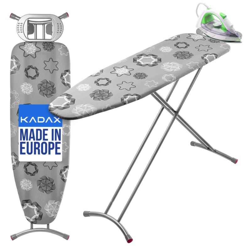Deska Do Prasowania KADAX 120x38cm szeroki Blat Składana Uchwyt Na Żelazko 1szt.