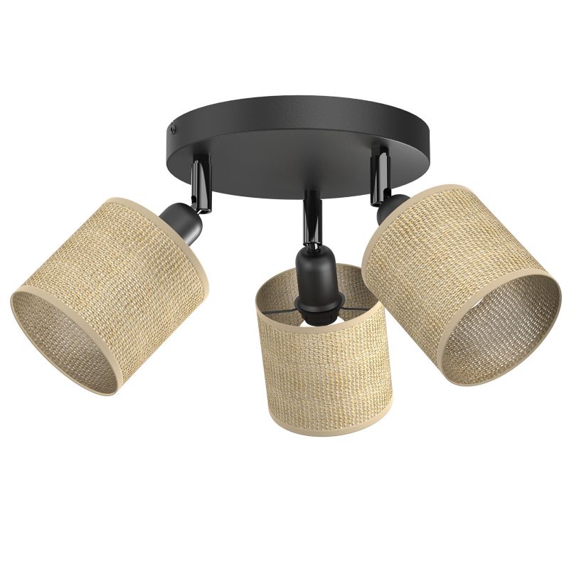 Lampa sufitowa Luminex Jute Spot kremowo-czarny mat 3 x E27 x 15W wym: 21 x 34 x 34 cm - 1 szt.