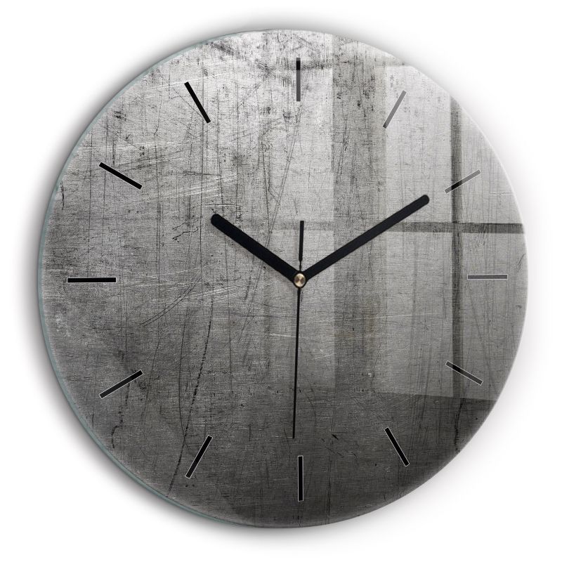 Zegar szklany czarne wskazówki Wallfluent fi60 cm Metalowa ściana 1 szt.
