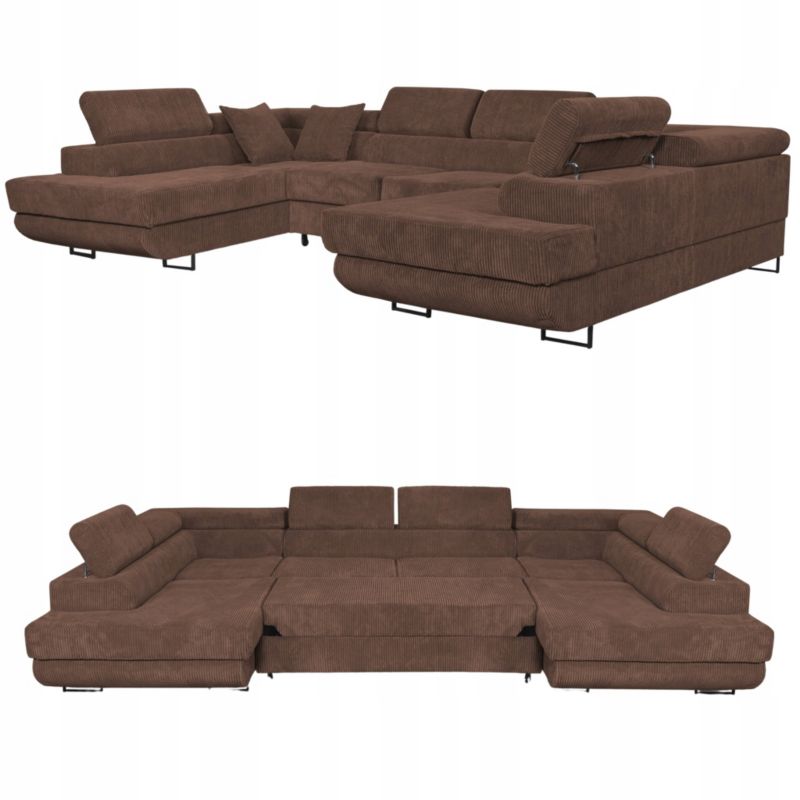 Narożnik do salonu rozkładany Family Meble Savio brązowy 1szt