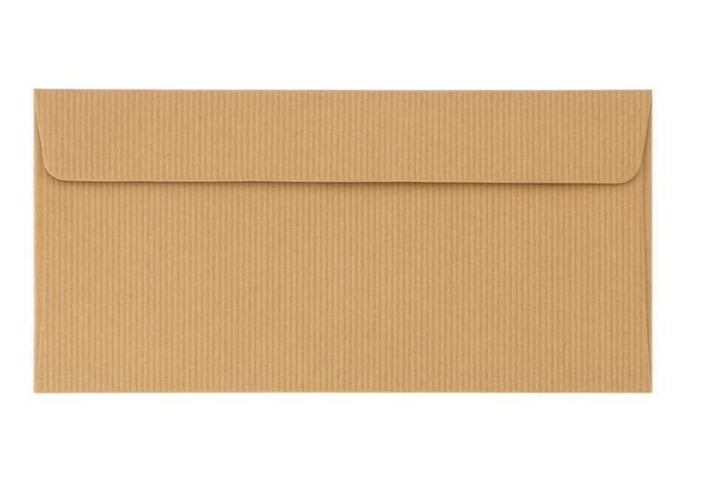 Koperty Ozdobne Neopak DL HK Kraft Prążek Ribbed 120g - Ekologiczne 50 szt.