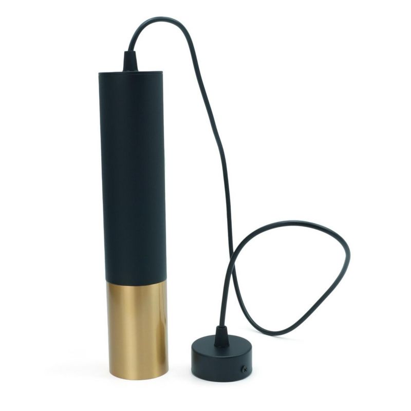 Lampa wisząca IdeaLED Circus czarno-złota tuba 1xGU10 x 40W 1 szt.