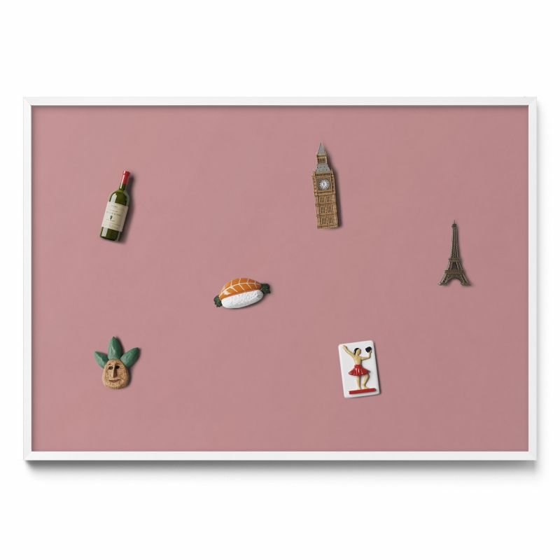 Ozdobna tablica magnetyczna Tulup 100x70 cm Kolor pastelowy różowy w białej ramie 1 szt.