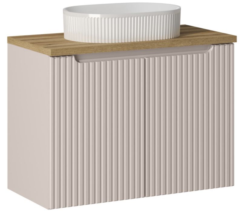 Szafka pod Umywalkę łazienkowa 80 cm Wisząca z Blatem Dąb Nova Kaszmir Kaszmirowa z Umywalką Furnidea 1 szt.