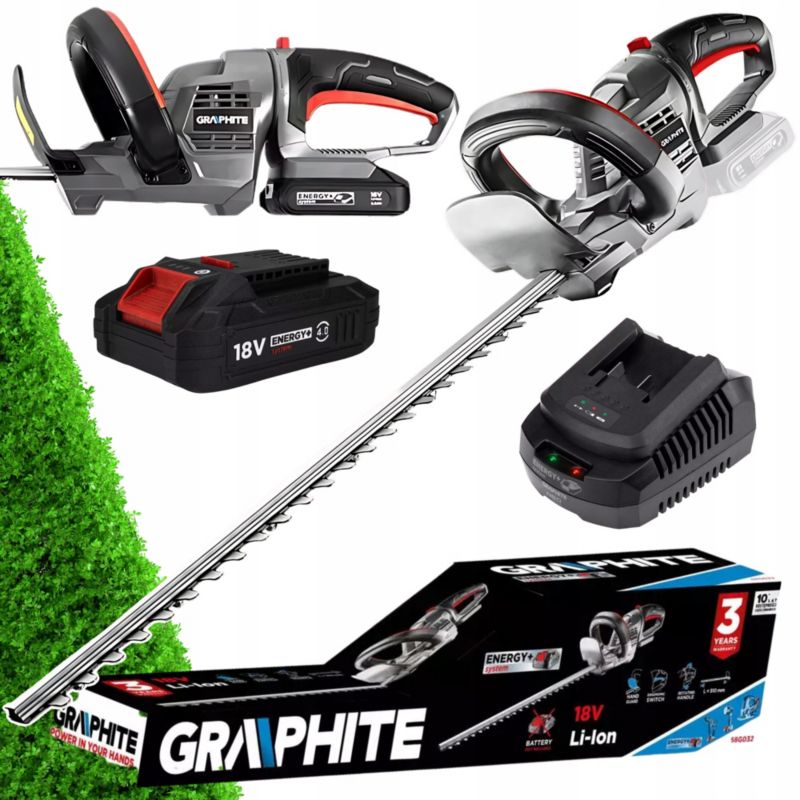 Zestaw nożyce z baterią 4Ah i akumulatorem GRAPHITE szerokość cięcia 510 mm 1 kpl