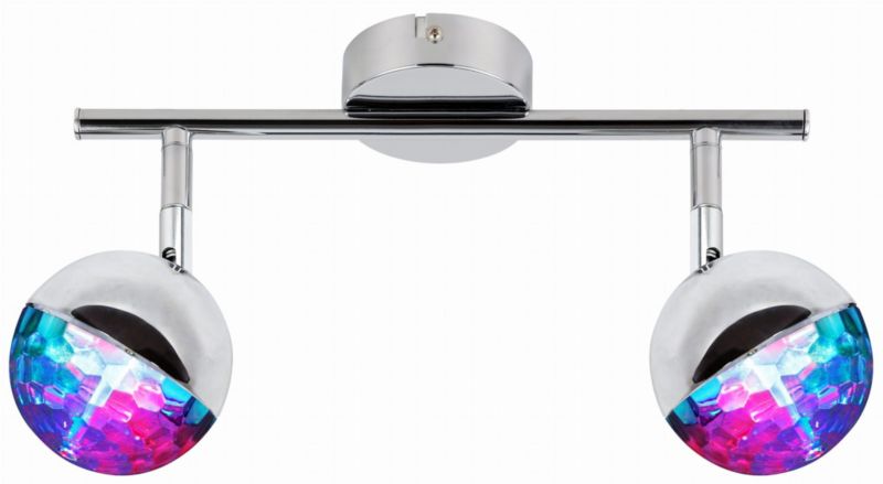 Lampa sufitowa Candellux Party chromowana wielokolorowy wym: 18 x 38 x 9 cm wbudowany LED 6W 1 szt.