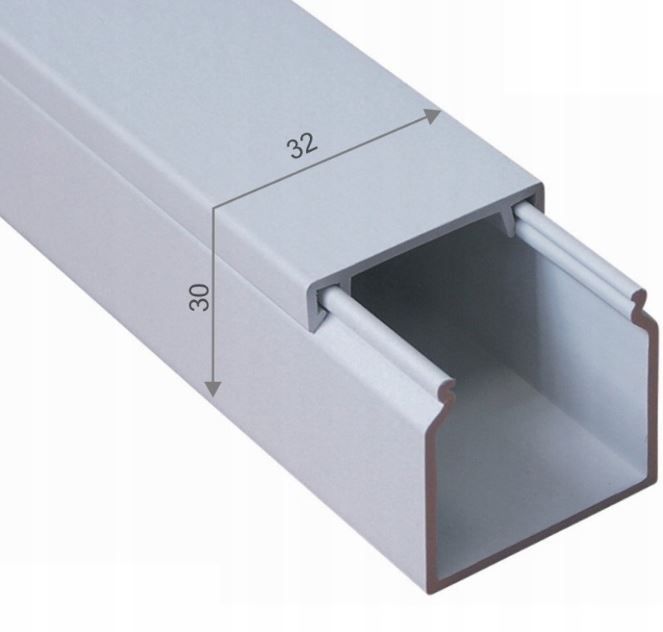 Korytko kablowe AKS Zielonka MKE 30/32 biały 2 m 1 szt.