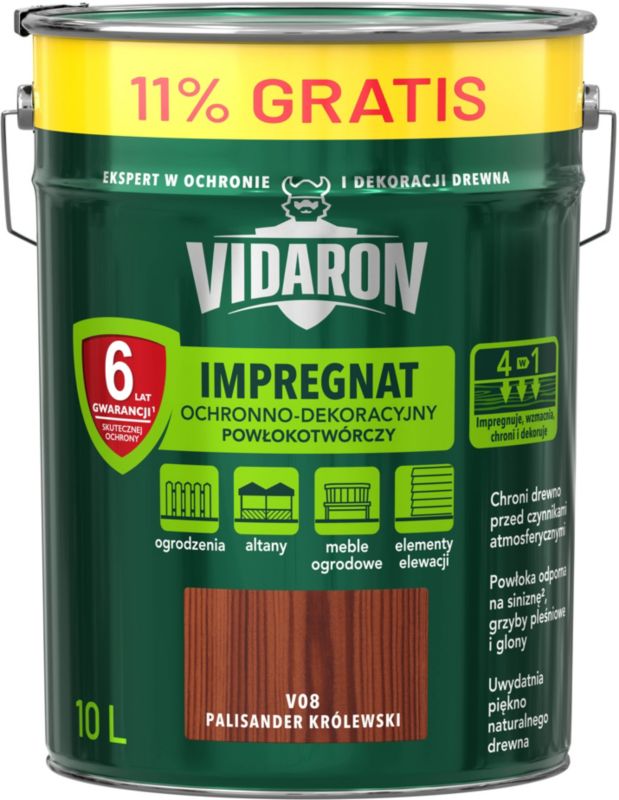 Impregnat do drewna Vidaron palisander królewski 9 l + 11%
