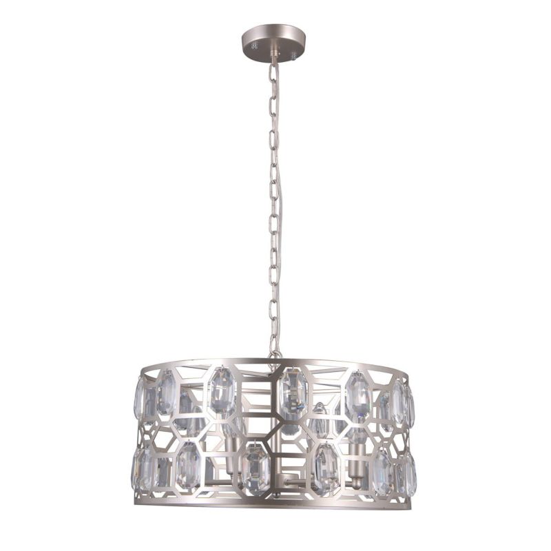 Lampa sufitowa wisząca Italux Momento 0878 srebrny szampański nowoczesna 6xE14 x 1 szt.