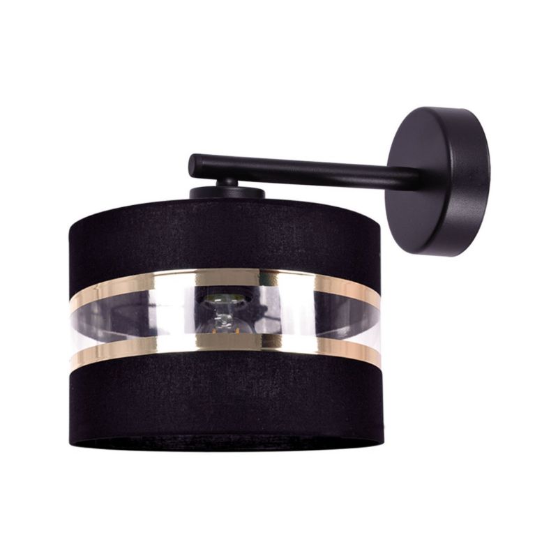 Kinkiet ścienny Kaja Burgo czarno-złoty-przezroczysty 1 x E27 x 40W IP20 wym: 23 x 20 x 27 cm - 1 szt.