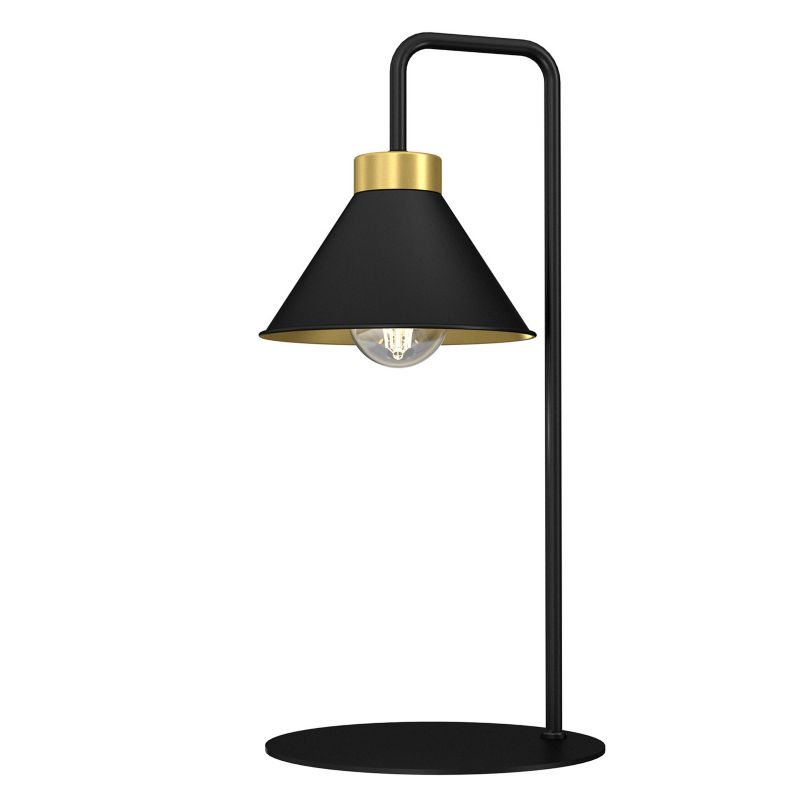 Lampka stołowa Luminex Demet czarny mat-złoty mat 1 x E27 x 15W IP20 wym: 44 x 22 x 20 cm metal - 1 szt.