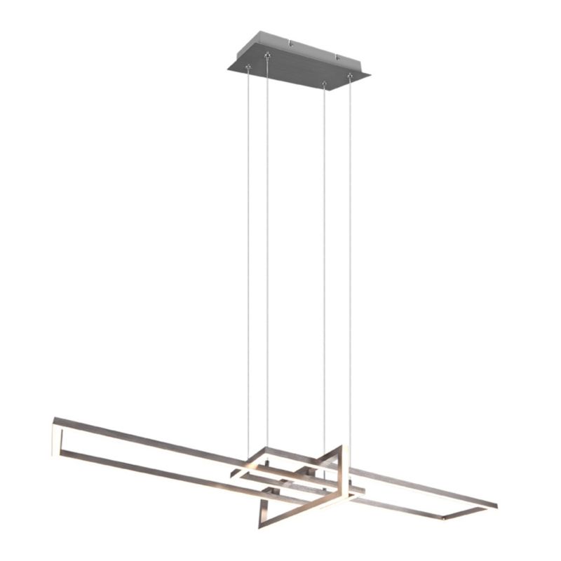 Lampa sufitowa wisząca Trio Salinas srebrno-biała wym: 150 x 110 x 40 cm wbudowany LED 34W 1 szt.