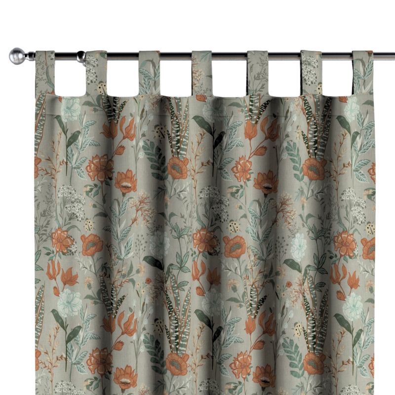 Zasłona na szelkach 1 szt. 130 x 260 cm Dekoria kolorowe kwiaty na szarym tle 1 szt.