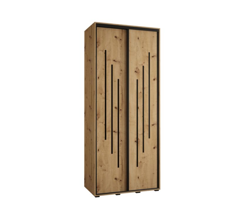 Szafa przesuwna Abiks DAVOS 8 wysoka szer.120cm gł.45cm artisan/artisan/czarny 1szt.